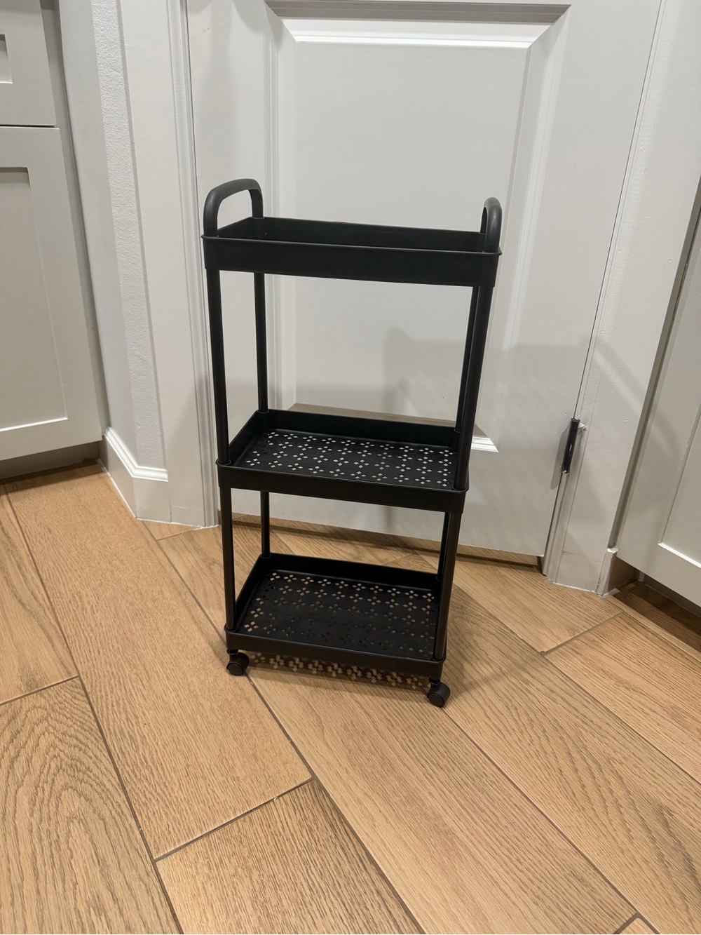Black 3-Tier Rolling Storage Cart - Home Kitchen